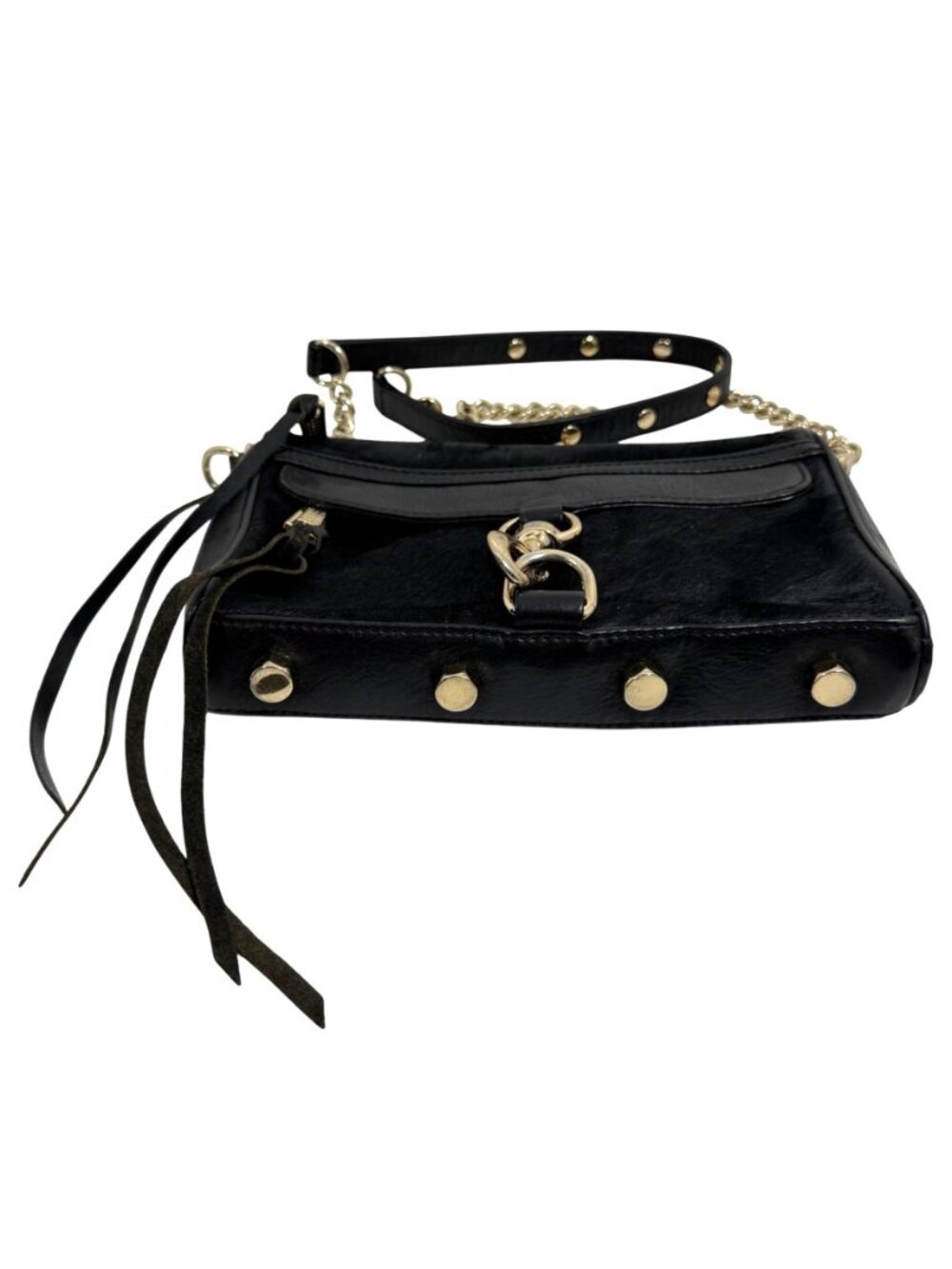 Rebecca Minkoff MAC Black Front Pony Fur Chain Strap Crossbody Bag + Dust Bag - Picture 5 of 12